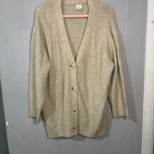 a new day Beige Button-Up Cardigan